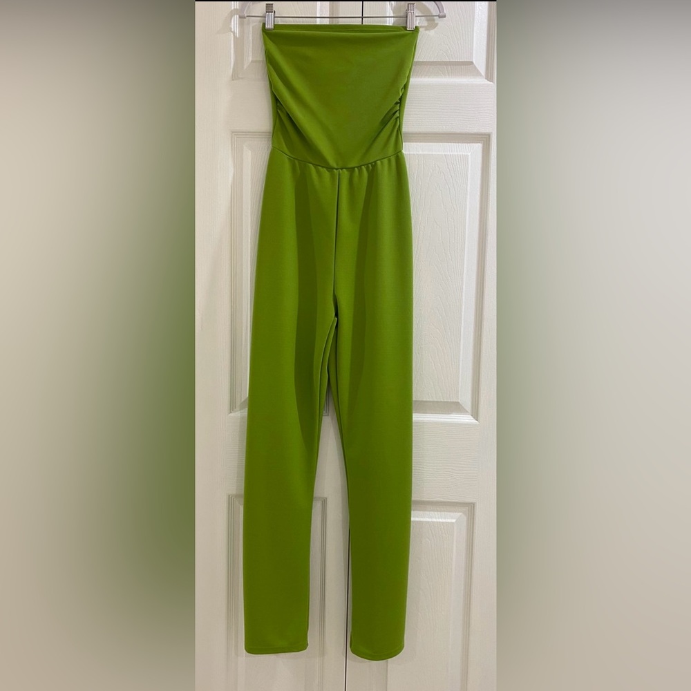 Green strapless jumpsuit